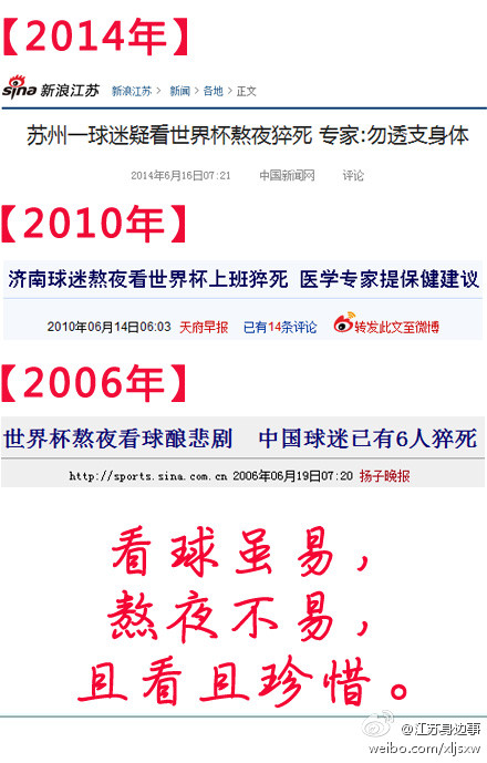 苏州25岁男子熬夜看世界杯猝死