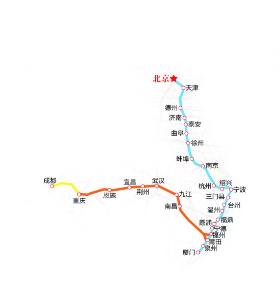 泉州到北京南动车路线和沿途站点