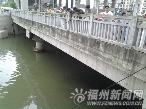 钓鱼者用鱼钩钩鱼