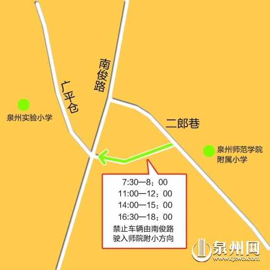 泉州师院附小周边车辆出入方式有变