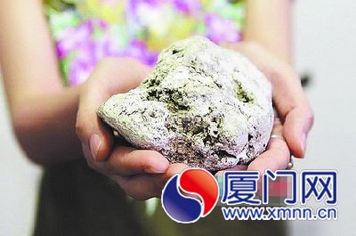 观音山附近海域捡到的疑似“龙涎香”。