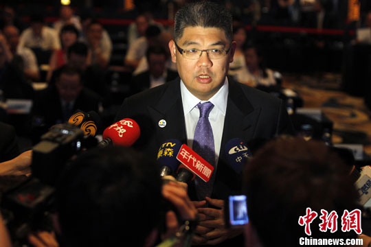 7月3日，连胜文在上海出席2013台北市产业商机论坛， 