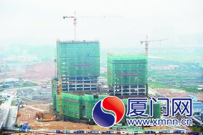 如今的软件园三期建设一片火热