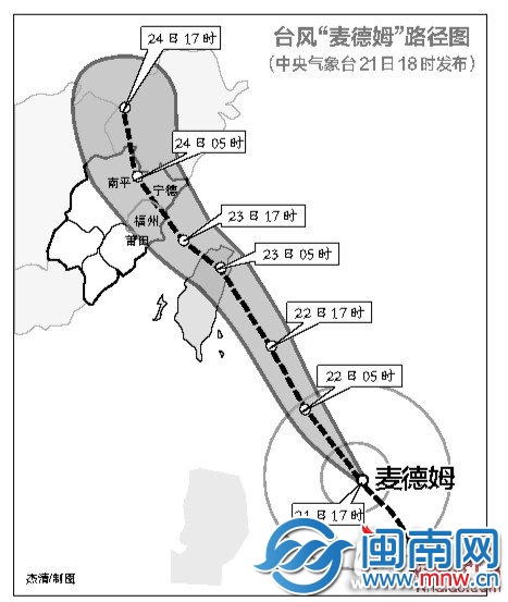 10号台风麦德姆明日登陆福建