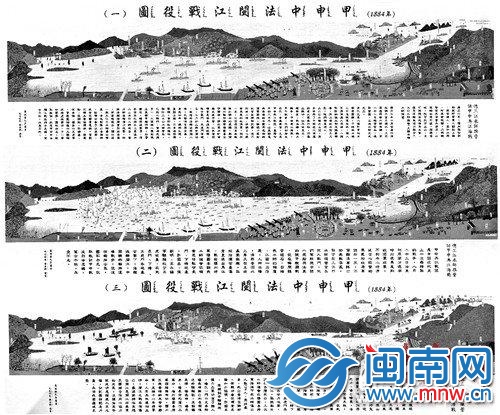 甲申中法闽江战役图