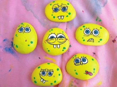 彩绘石头作品