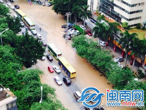 路面积水引发堵车