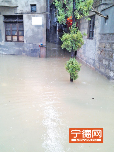 宁德市区长兴城小区旁民房被淹 最深处超1米 居民寸